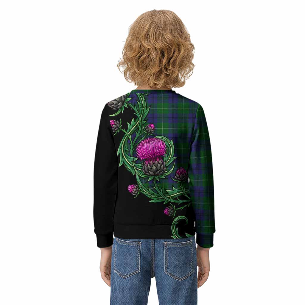 Oliphant Tartan Kid Knitted Sweatshirt Resilient Scottish Thistle - Tartan Vibes Clothing
