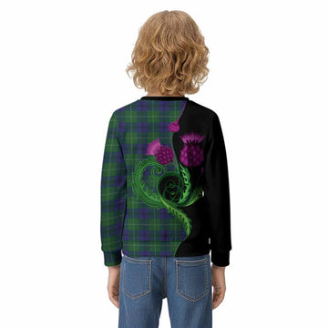 Oliphant Tartan Kid Knitted Sweatshirt Traditional Scottish Thistle - Tartan Vibes Clothing
