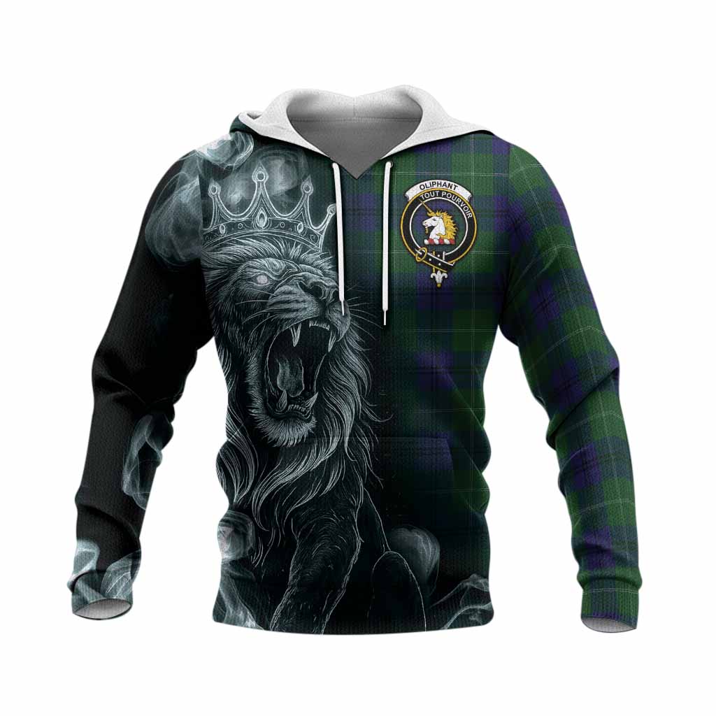 Oliphant Tartan Knitted Hoodie Roaring Lion Heritage