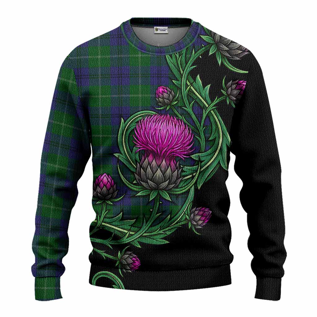 Oliphant Tartan Knitted Sweater Resilient Scottish Thistle Unisex - Tartan Vibes Clothing