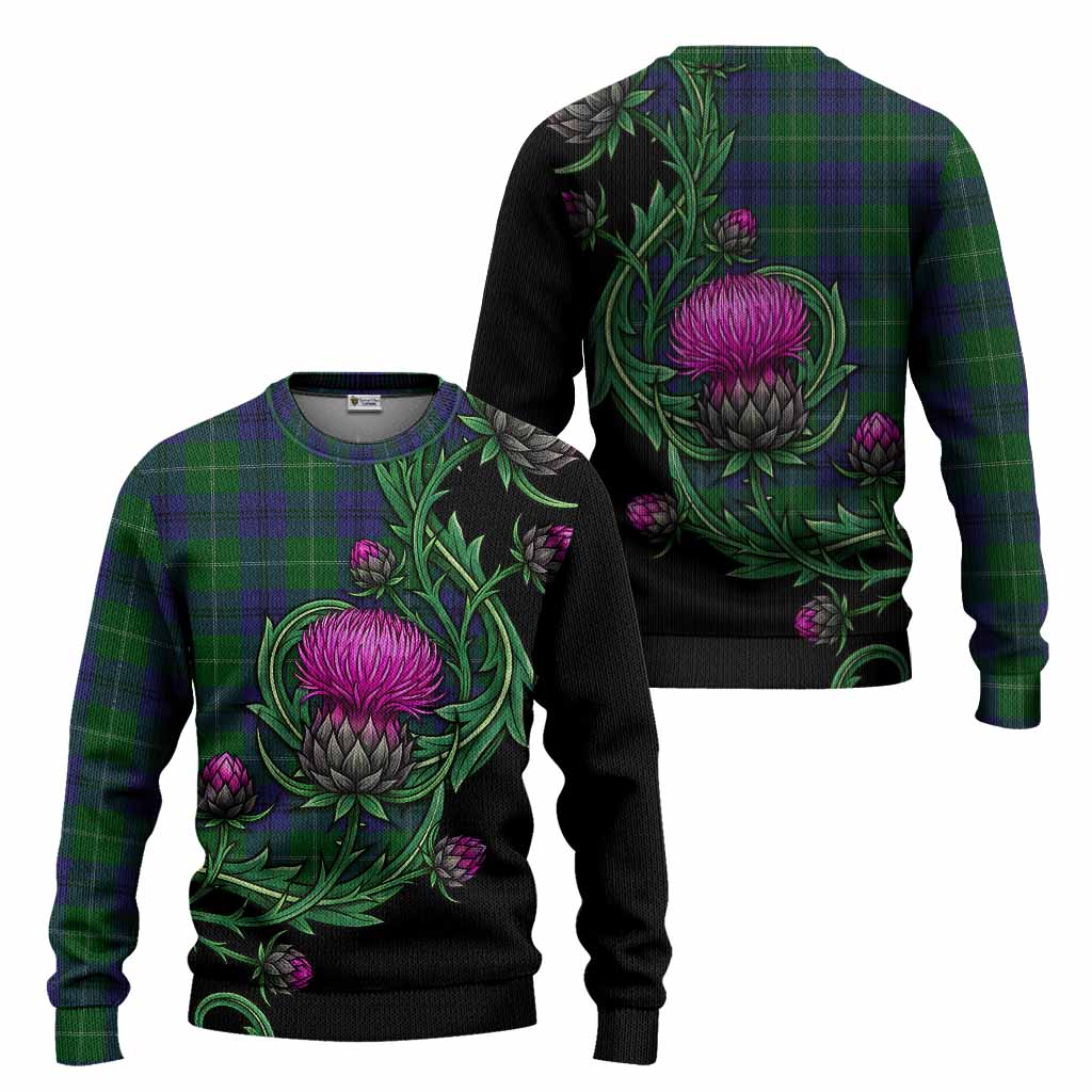 Oliphant Tartan Knitted Sweater Resilient Scottish Thistle - Tartan Vibes Clothing