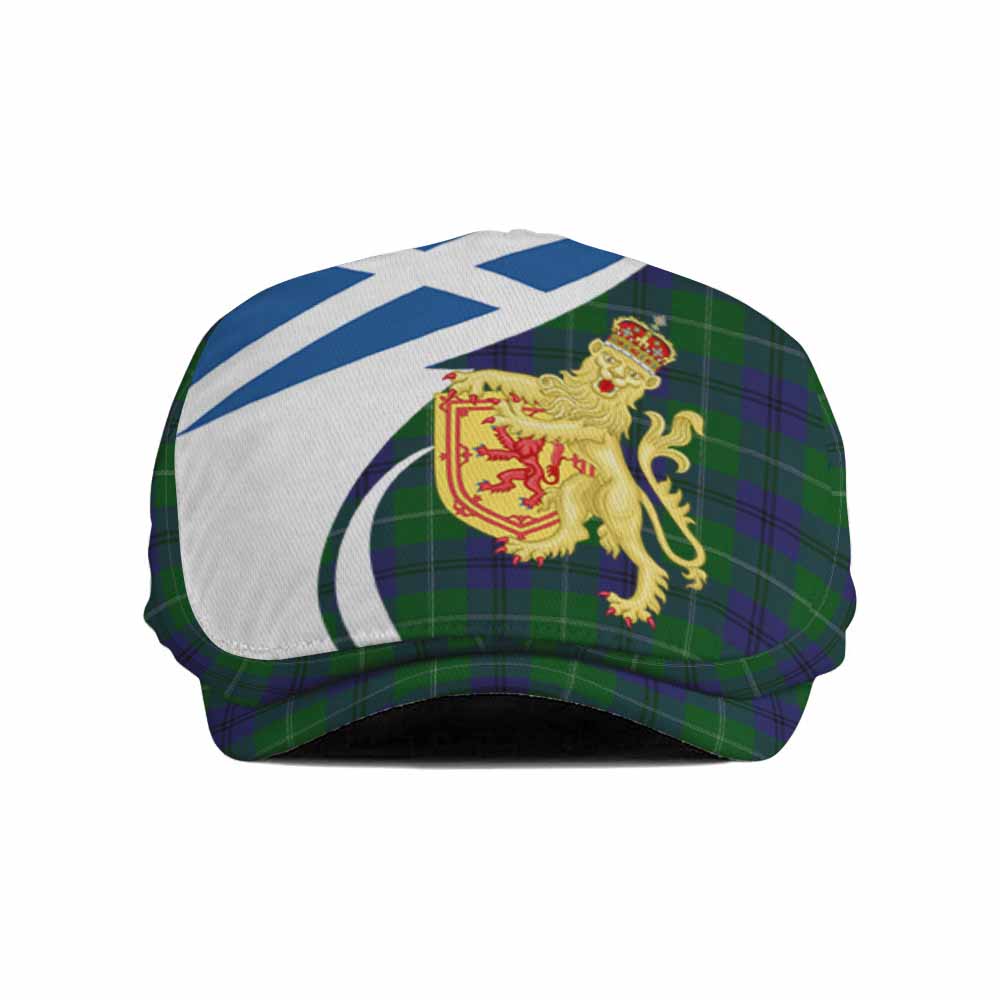 Oliphant Tartan Lion Rampant Flat Cap, Jeff Cap Classic Scottish Style