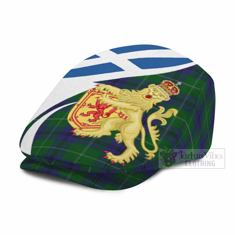Oliphant Tartan Lion Rampant Flat Cap, Jeff Cap Classic Scottish Style
