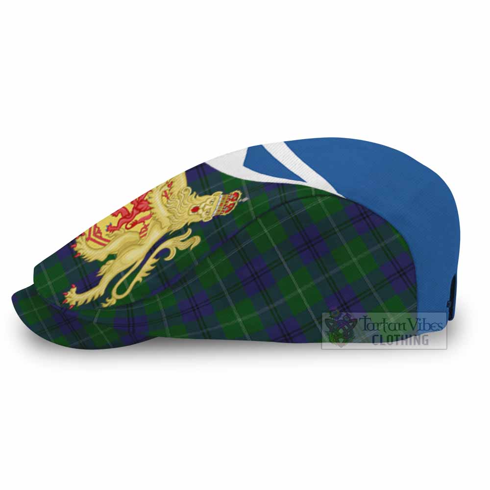 Oliphant Tartan Lion Rampant Flat Cap, Jeff Cap Classic Scottish Style