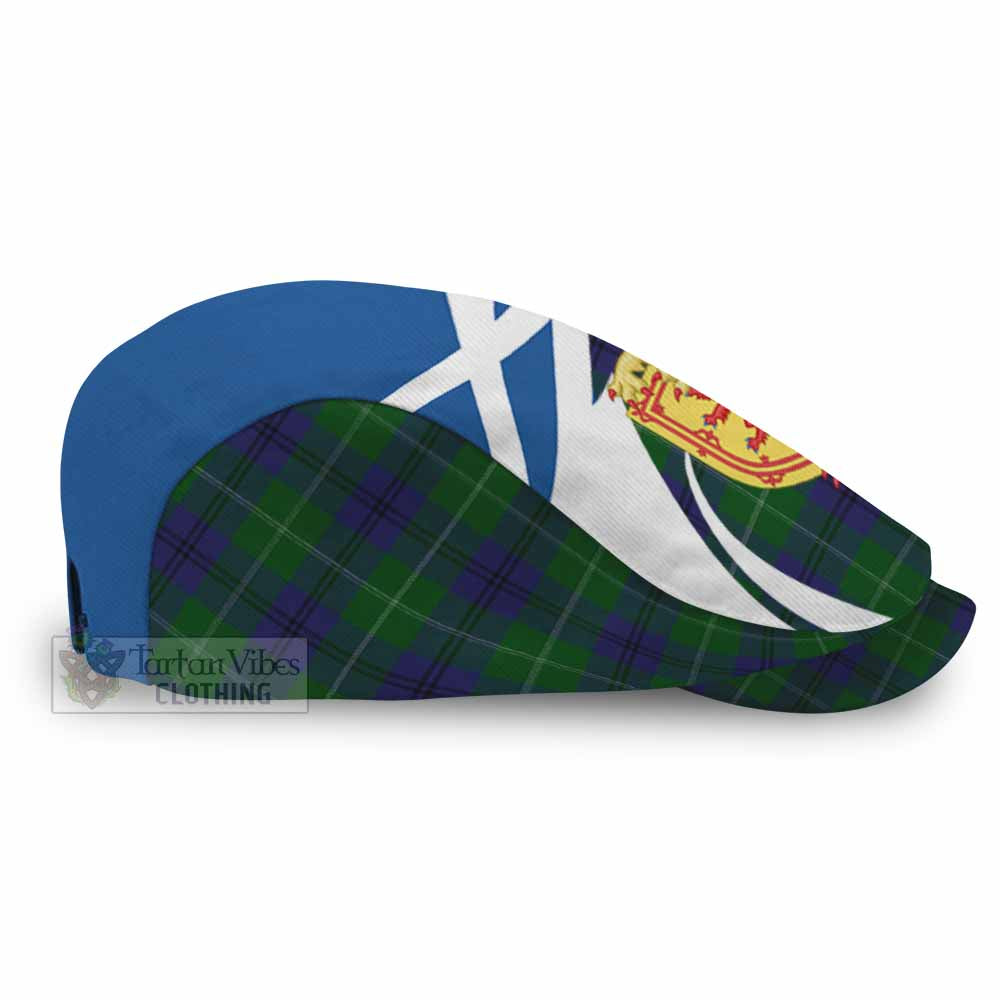 Oliphant Tartan Lion Rampant Flat Cap, Jeff Cap Classic Scottish Style