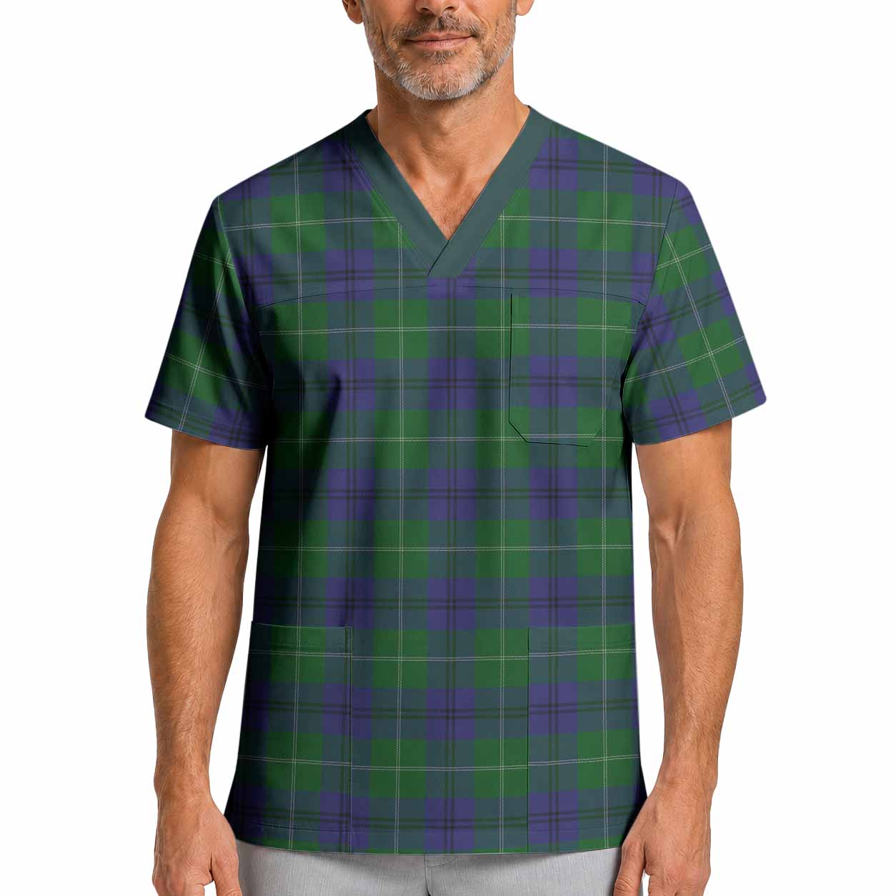 Oliphant Tartan Scrub Top XL - Tartan Vibes Clothing