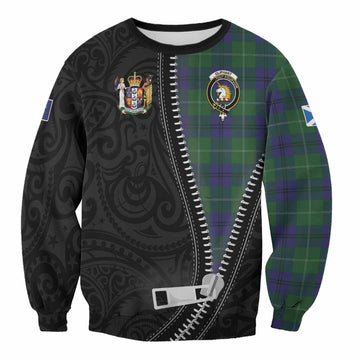 Oliphant Tartan Sweatshirt New Zealand Pattern Unique Zipper Stylized