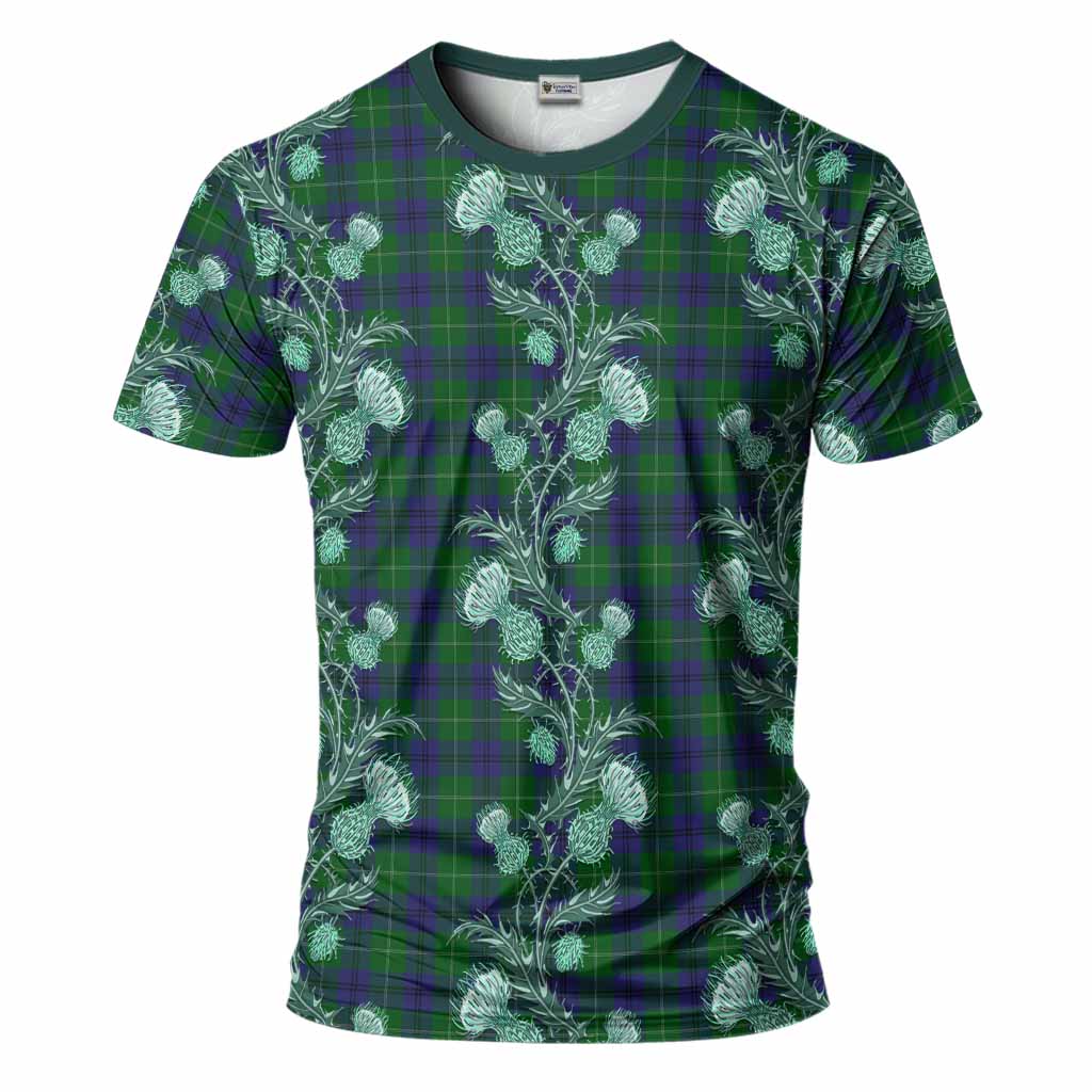 Oliphant Tartan T-Shirt Seamless Scottish Thistle Flowers