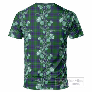 Oliphant Tartan T-Shirt Seamless Scottish Thistle Flowers