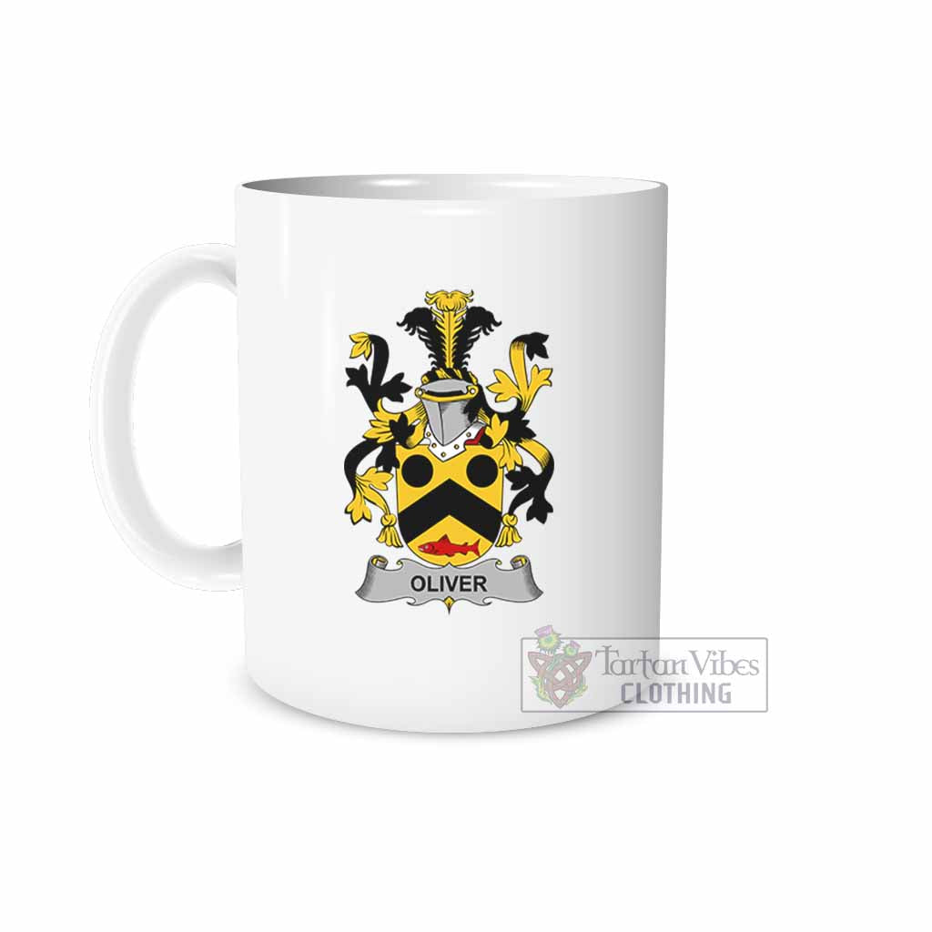 Oliver Irish Clan Coat of Arms Ceramic Mug White - 2D-tartanvibesclothing