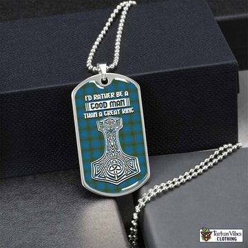 Tartan Vibes Clothing Oliver Tartan Dog Tag Necklace Viking Mjolnir Style