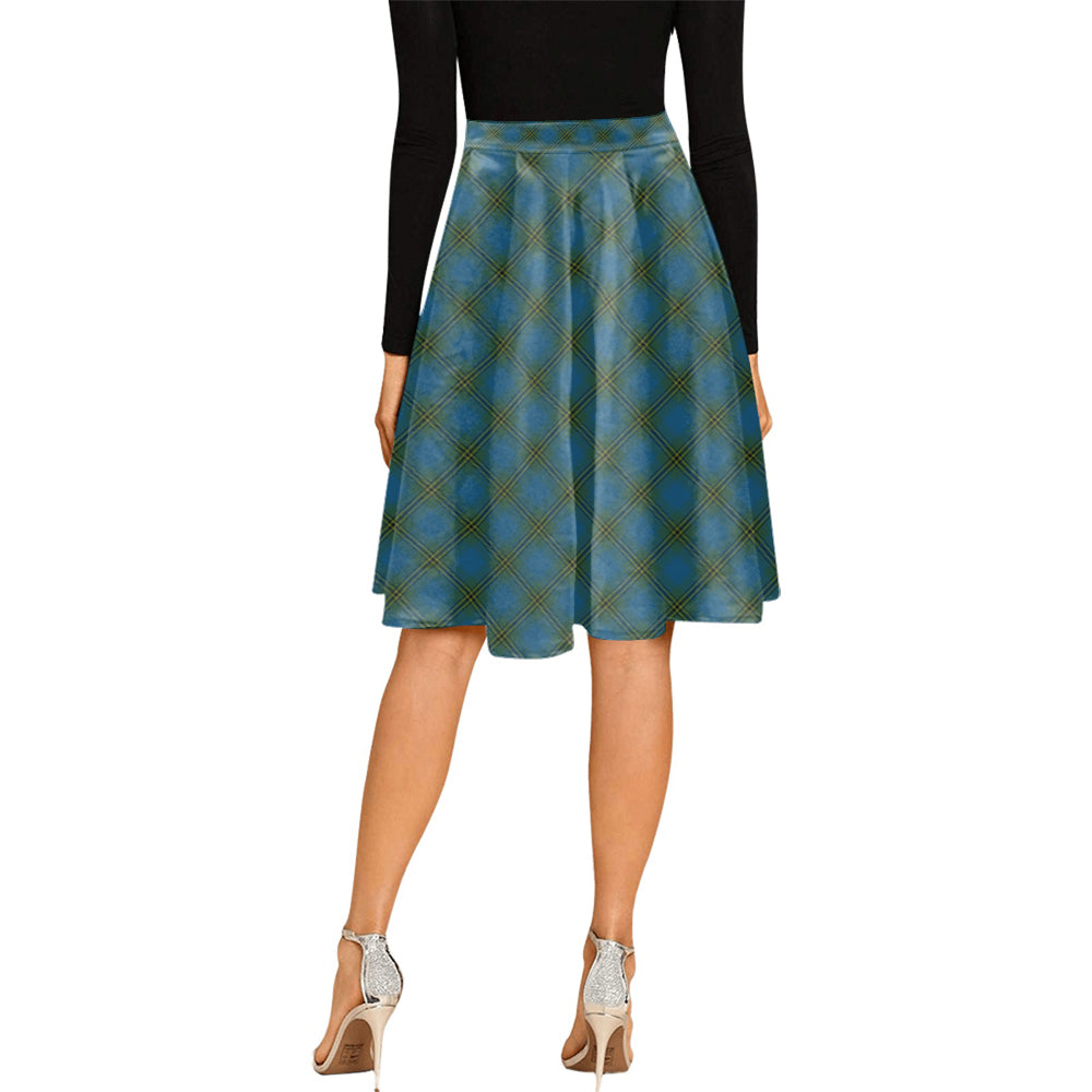Oliver Tartan Melete Pleated Midi Skirt Cross Style - Tartan Vibes Clothing