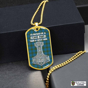 Tartan Vibes Clothing Oliver Tartan Dog Tag Necklace Viking Mjolnir Style