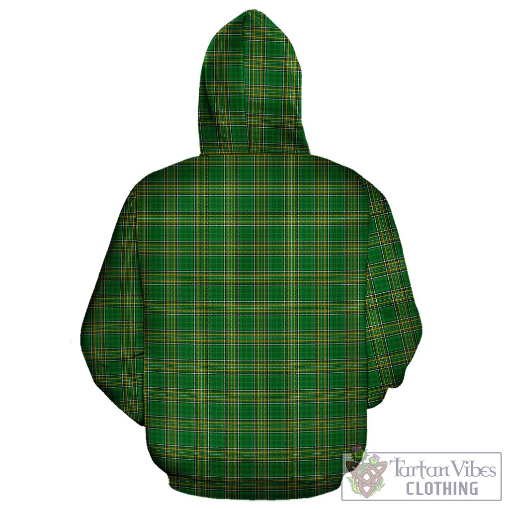 Tartan Vibes Clothing Oliver Ireland Clan Tartan Hoodie with Coat of Arms