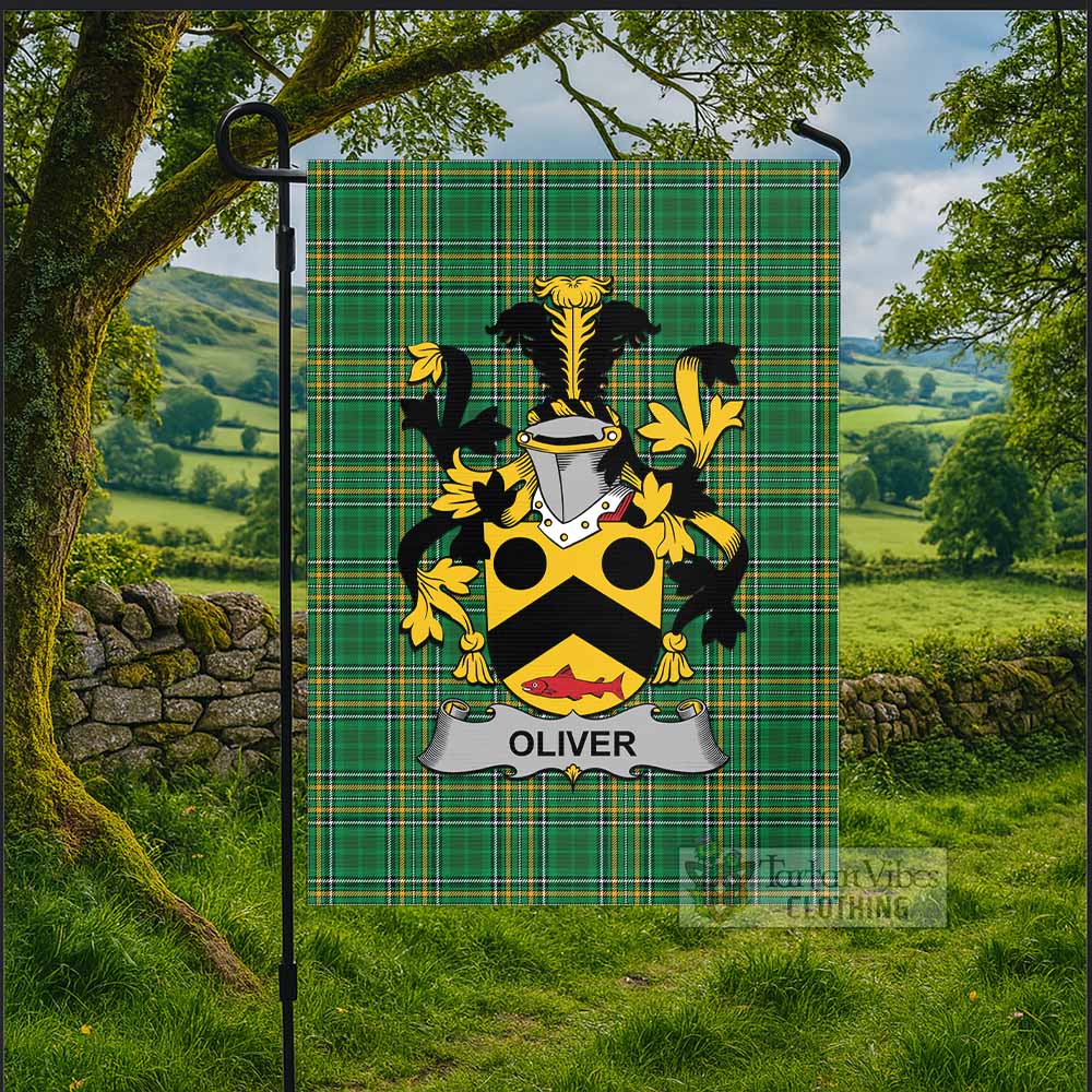 Oliver Irish Clan Tartan Flag with Coat of Arms