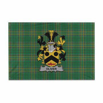 Oliver Irish Clan Tartan House Flag with Coat of Arms