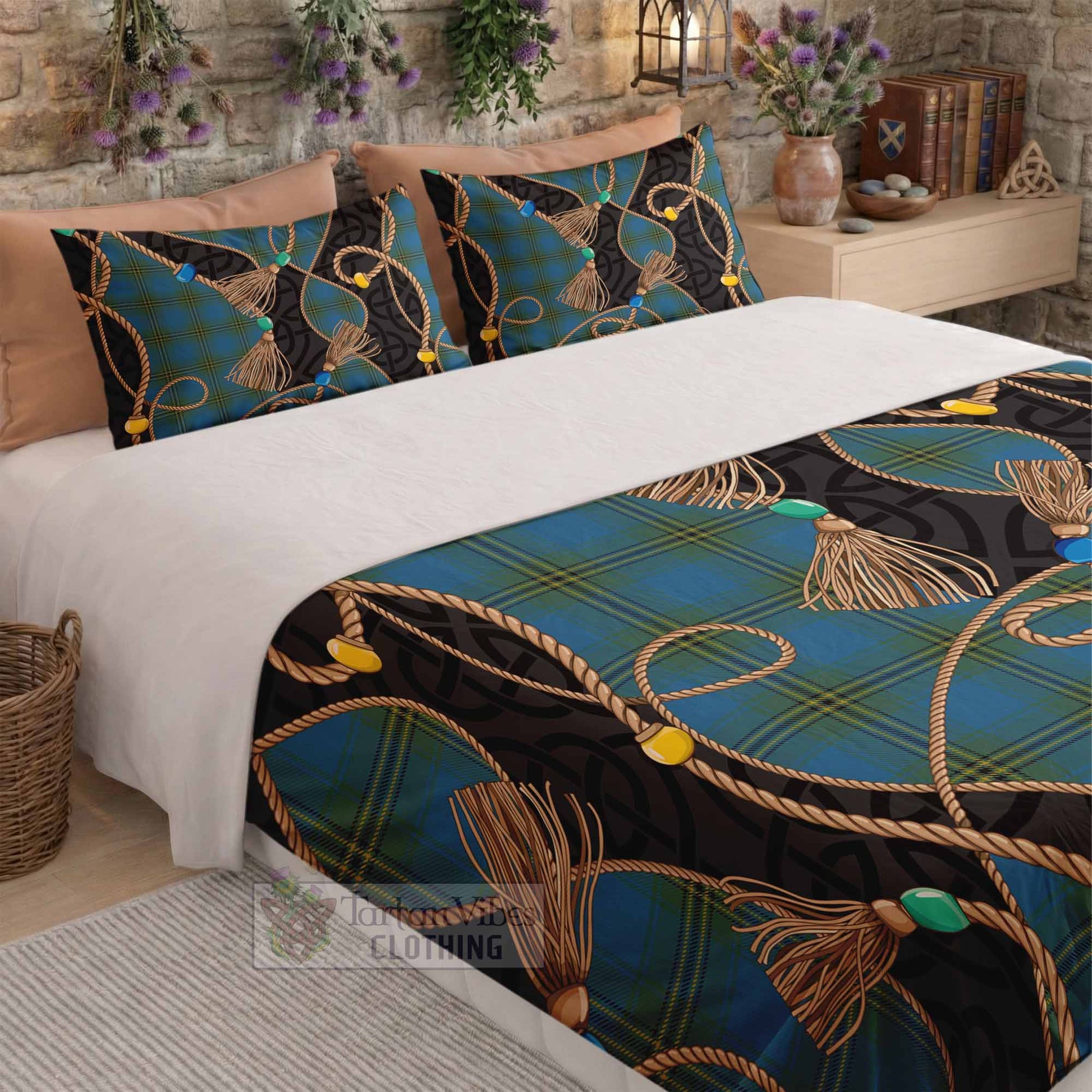 Oliver Scottish Tartan Twisted Ropes Stylized Bedding Set - Tartan Vibes Clothing