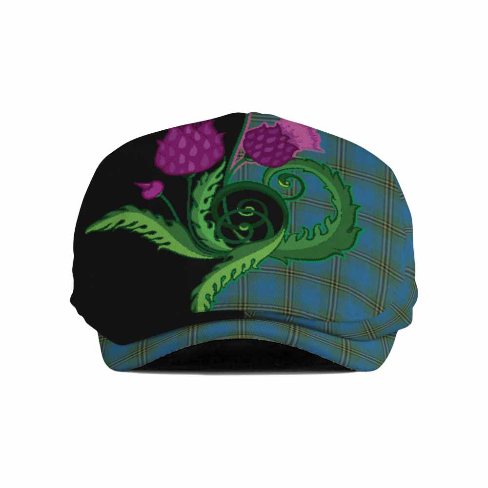 Oliver Tartan Flat Cap, Jeff Cap Traditional Scottish Thistle