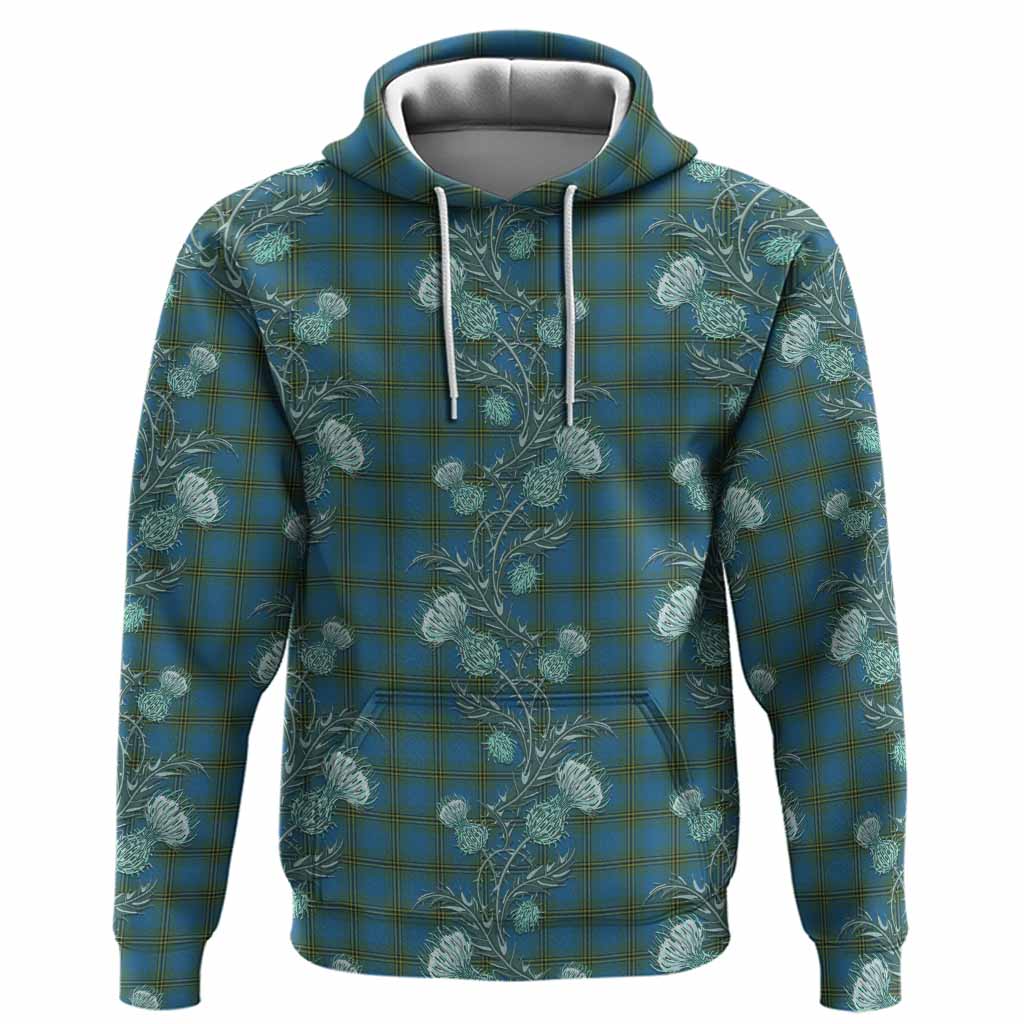 Oliver Tartan Hoodie Seamless Scottish Thistle Flowers
