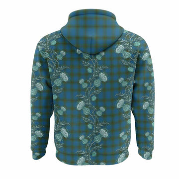 Oliver Tartan Hoodie Seamless Scottish Thistle Flowers