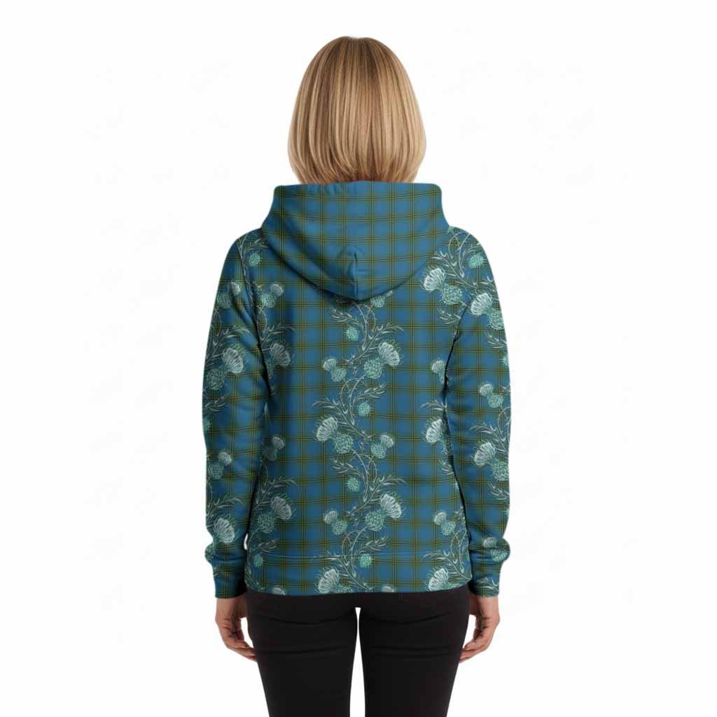 Oliver Tartan Hoodie Seamless Scottish Thistle Flowers