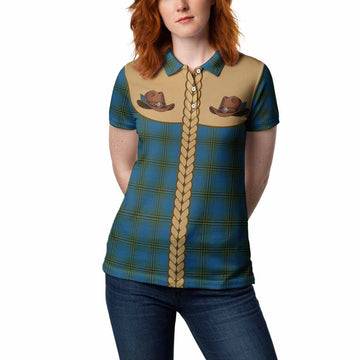 Oliver Tartan Women Polo Shirt Wee Coo Cowboy Cute Style