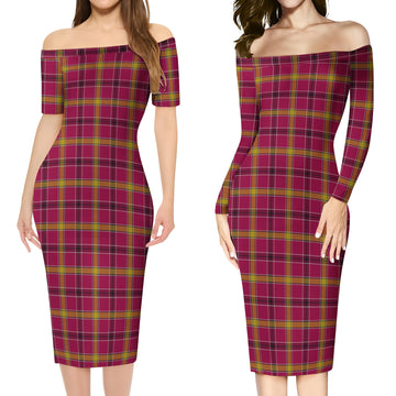 O'Meehan Tartan Off Shoulder Lady Dress Women's Dress - Tartanvibesclothing