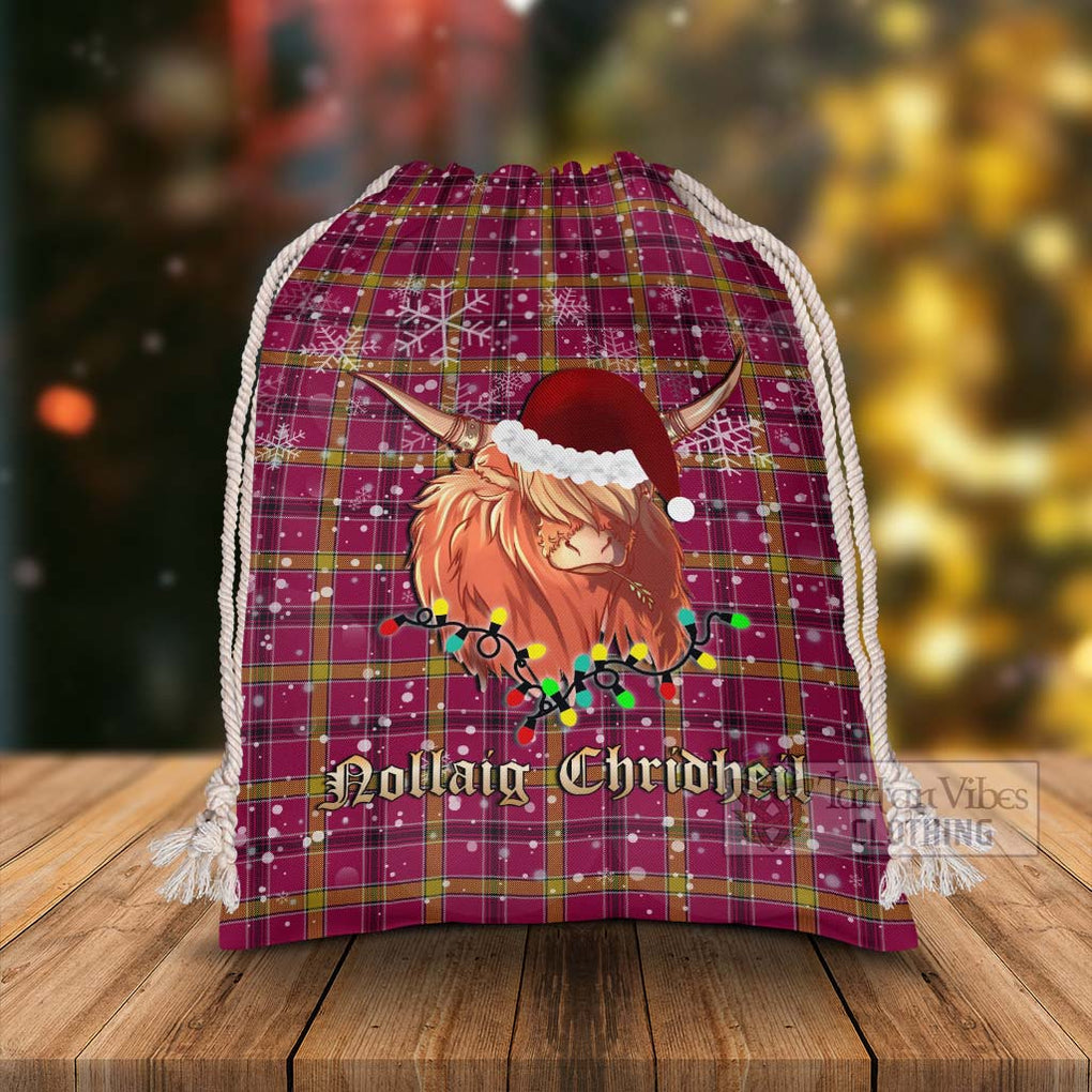 O'Meehan Tartan Christmas Santa's Bag with Twinkle Highland Cattle - Tartan Vibes Clothing