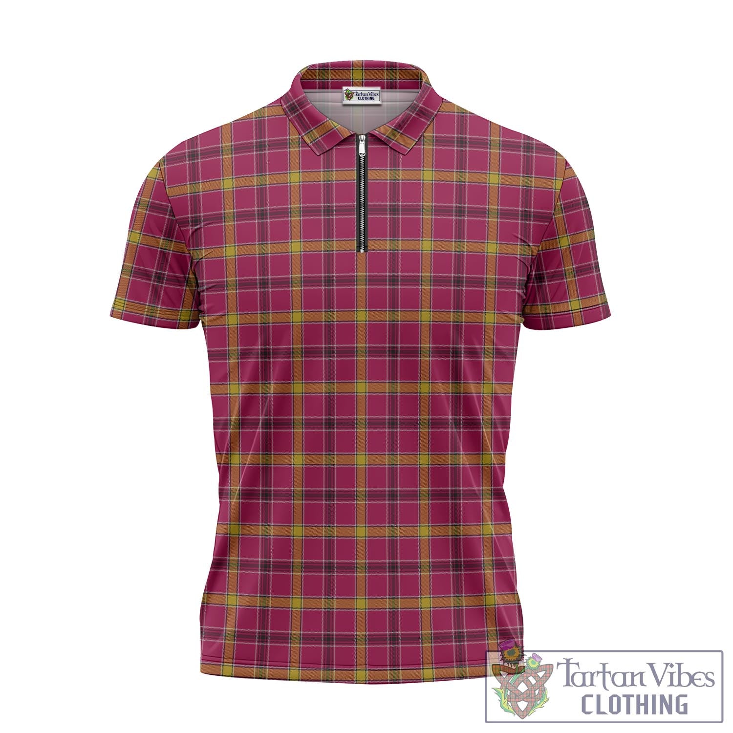 Tartan Vibes Clothing O'Meehan Tartan Zipper Polo Shirt