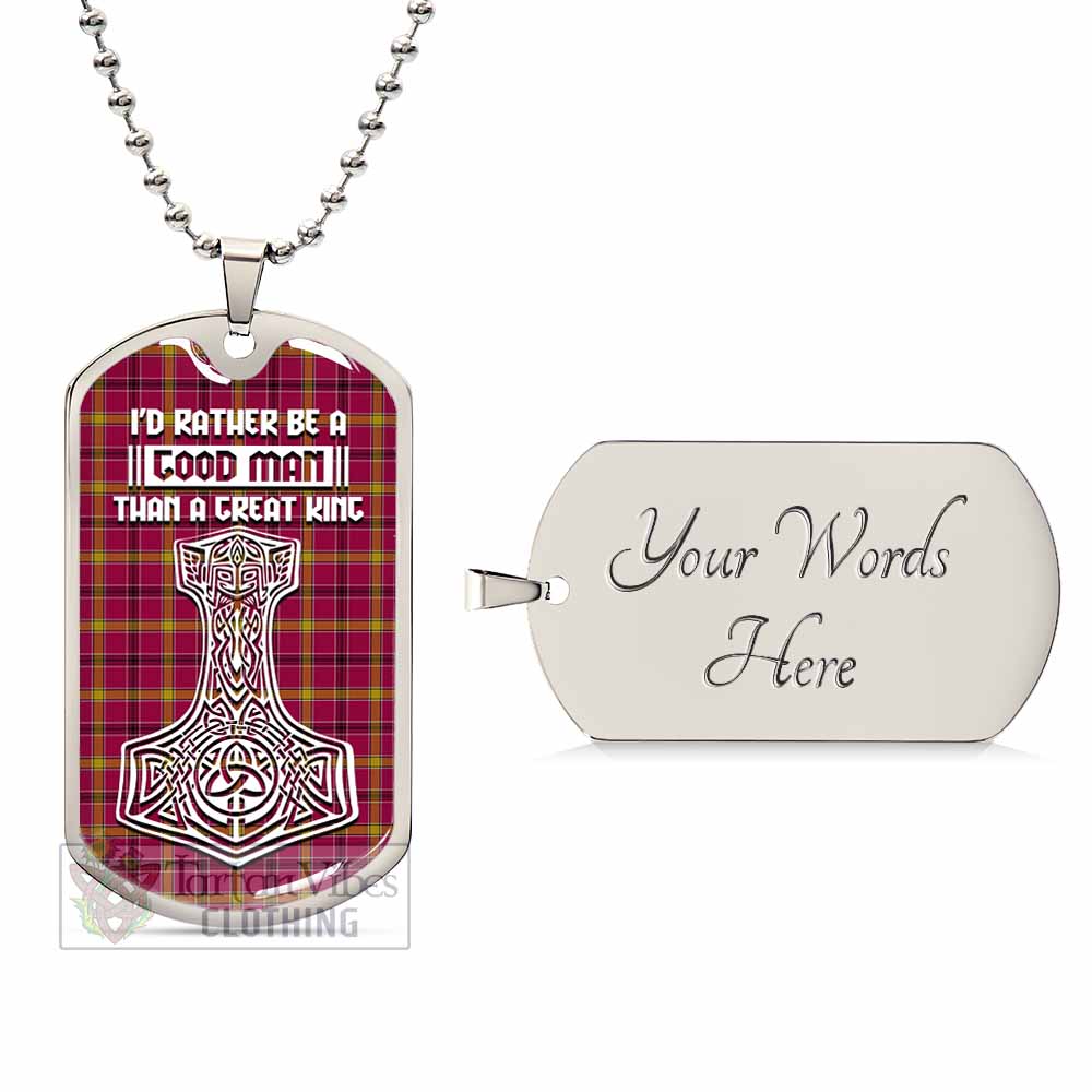 O'Meehan Tartan Dog Tag Necklace Viking Mjolnir Style Silver Yes - Tartan Vibes Clothing
