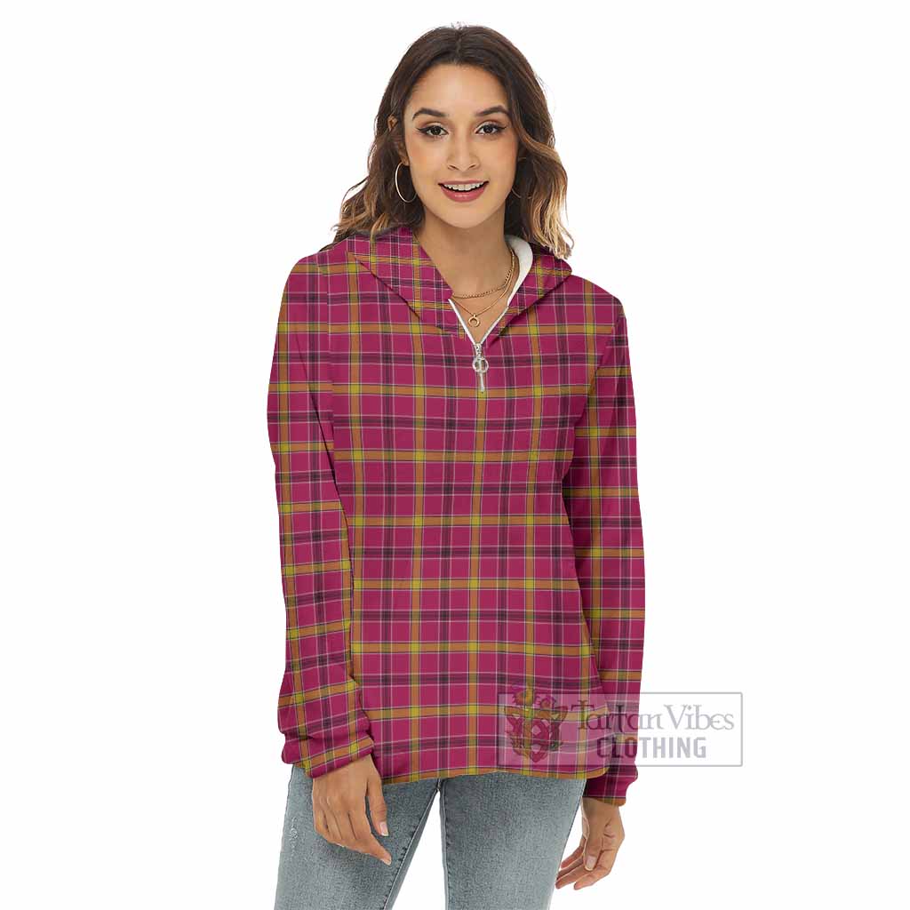 O'Meehan Tartan Women's Borg Fleece Hoodie with Half Zip - Tartan Vibes Clothing