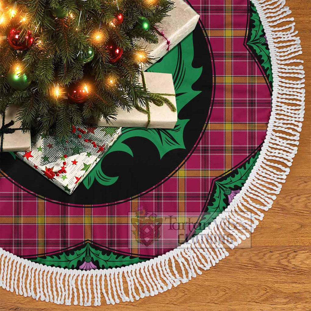 Tartan Vibes Clothing O'Meehan Tartan Christmas Tree Skirt Scottish Thistle Style