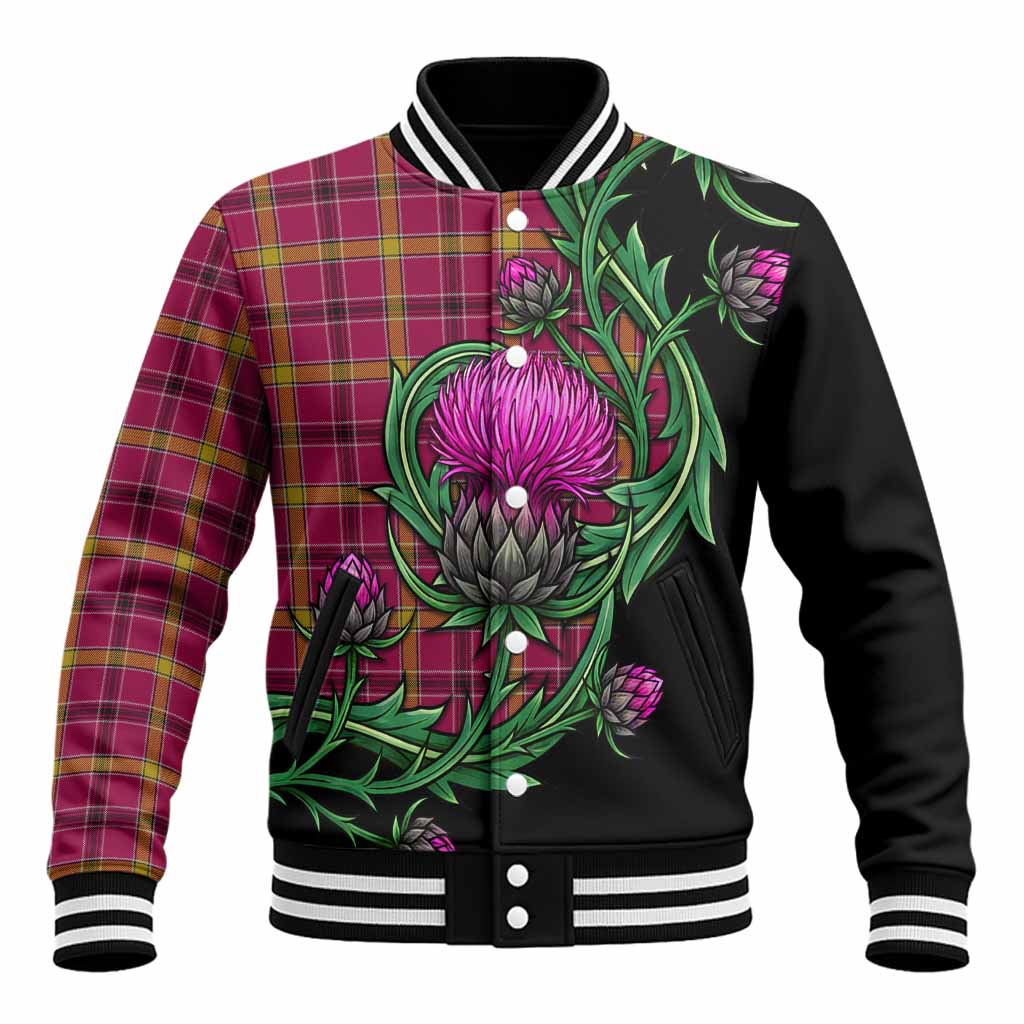 O'Meehan Tartan Baseball Jacket Resilient Scottish Thistle Unisex - Tartan Vibes Clothing