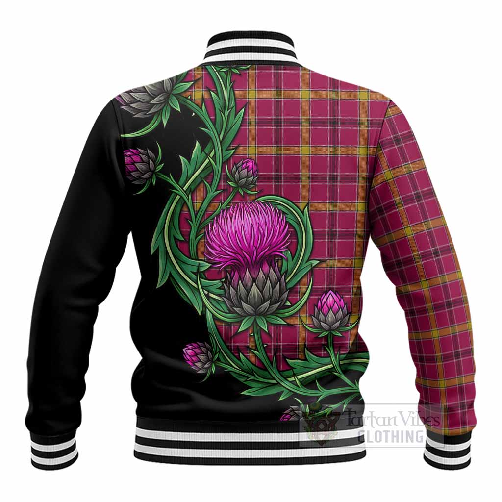 O'Meehan Tartan Baseball Jacket Resilient Scottish Thistle - Tartan Vibes Clothing