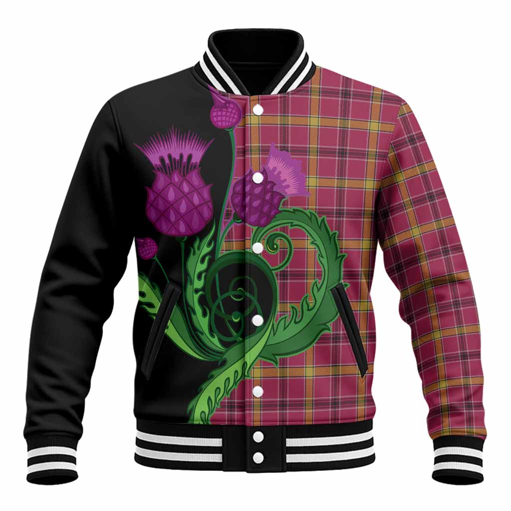 O'Meehan Tartan Baseball Jacket Traditional Scottish Thistle
