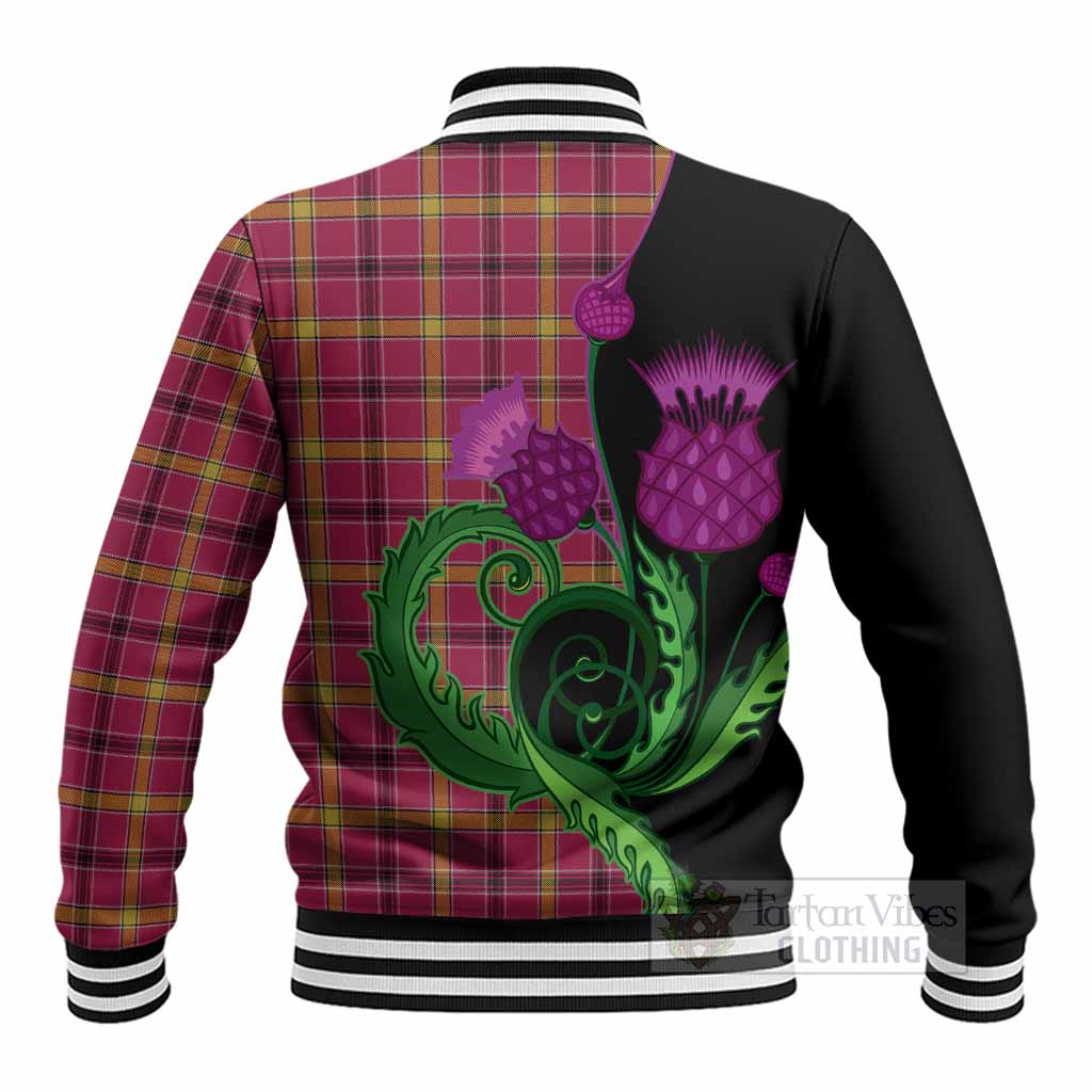 O'Meehan Tartan Baseball Jacket Traditional Scottish Thistle