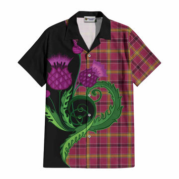 O'Meehan Tartan Cotton Hawaiian Shirt Traditional Scottish Thistle