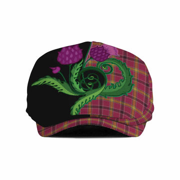 O'Meehan Tartan Flat Cap, Jeff Cap Traditional Scottish Thistle