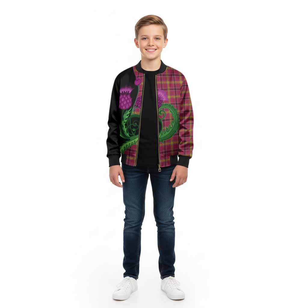 O'Meehan Tartan Kid Bomber Jacket Traditional Scottish Thistle