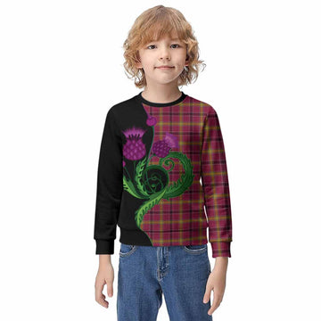 O'Meehan Tartan Kid Knitted Sweatshirt Traditional Scottish Thistle
