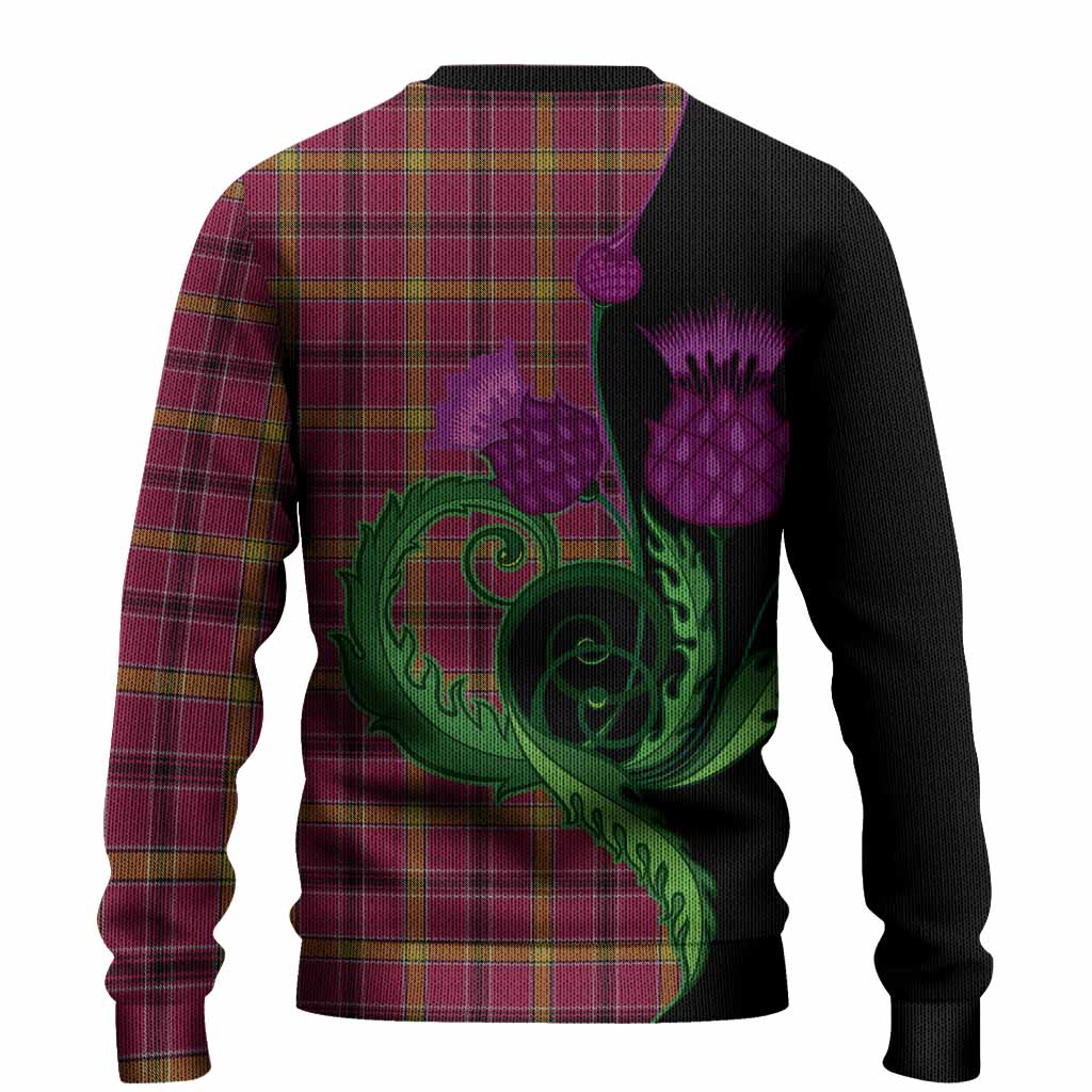 O'Meehan Tartan Knitted Sweater Traditional Scottish Thistle