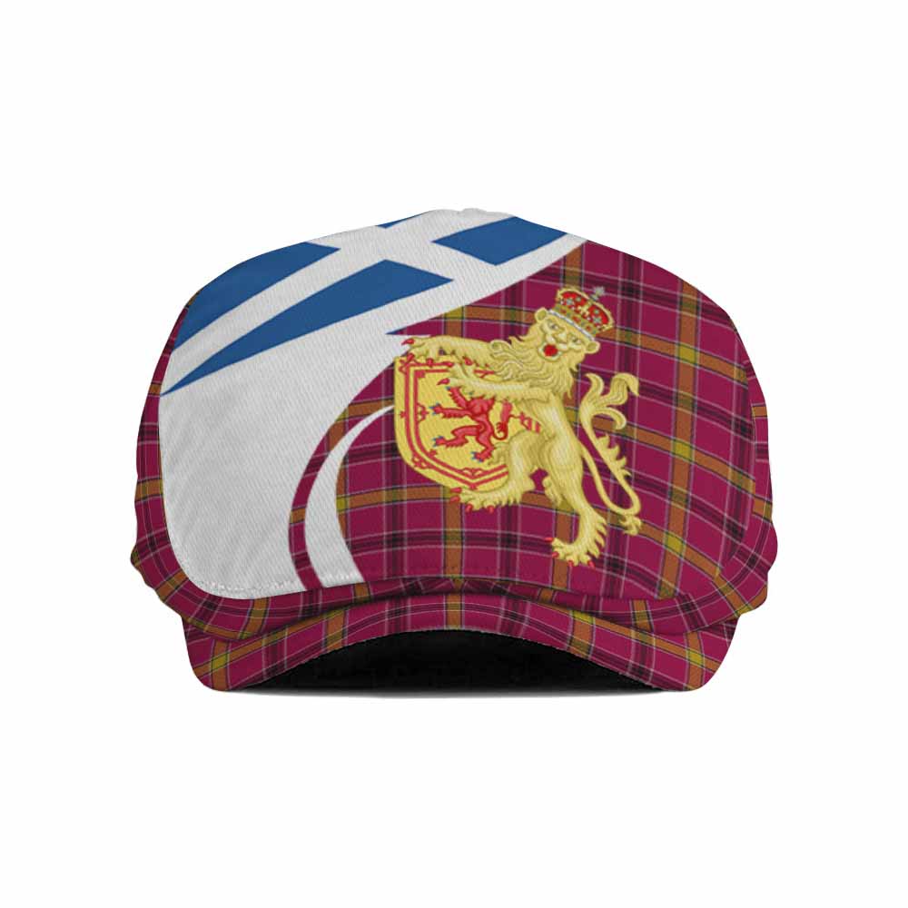 O'Meehan Tartan Lion Rampant Flat Cap, Jeff Cap Classic Scottish Style