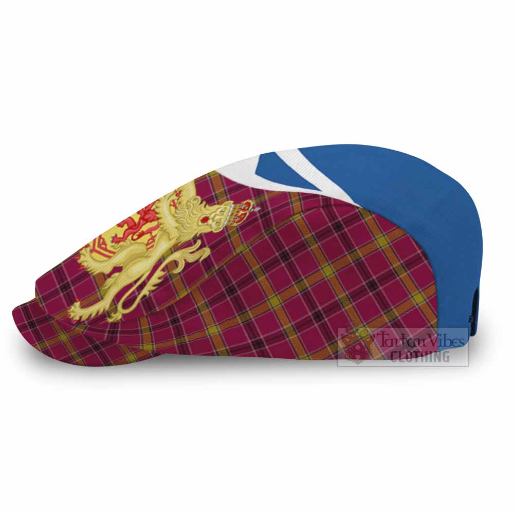 O'Meehan Tartan Lion Rampant Flat Cap, Jeff Cap Classic Scottish Style