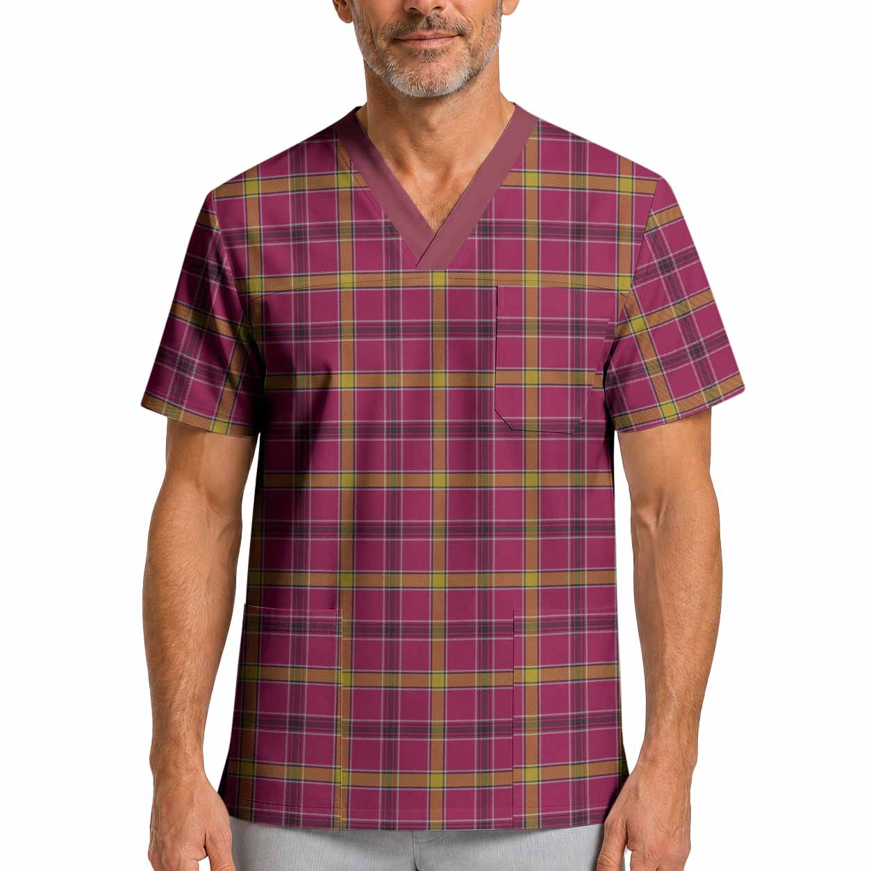 O'Meehan Tartan Scrub Top XL - Tartan Vibes Clothing