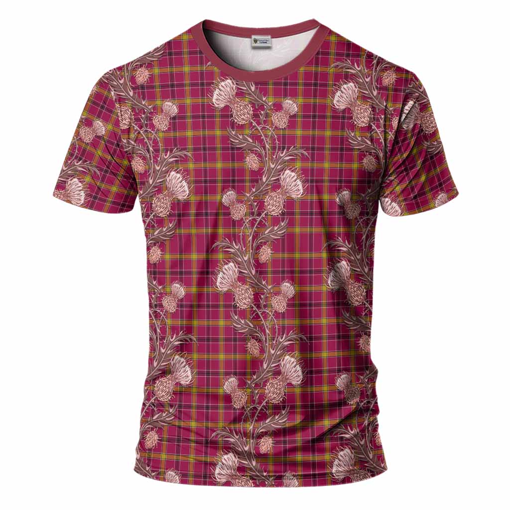 O'Meehan Tartan T-Shirt Seamless Scottish Thistle Flowers