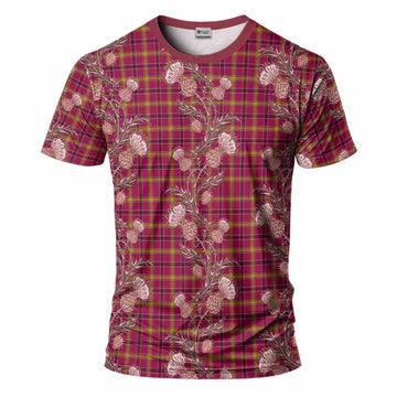 O'Meehan Tartan T-Shirt Seamless Scottish Thistle Flowers
