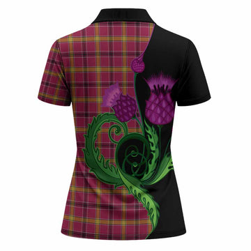 O'Meehan Tartan Women Polo Shirt Traditional Scottish Thistle