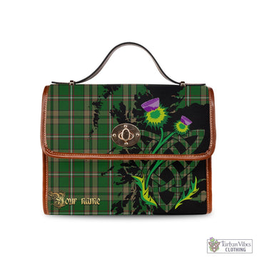 Tartan Vibes Clothing O'Neill Cliffford (Neill Cliffford) Ancient Tartan Waterproof Canvas Bag with Scotland Map and Thistle Celtic Accents