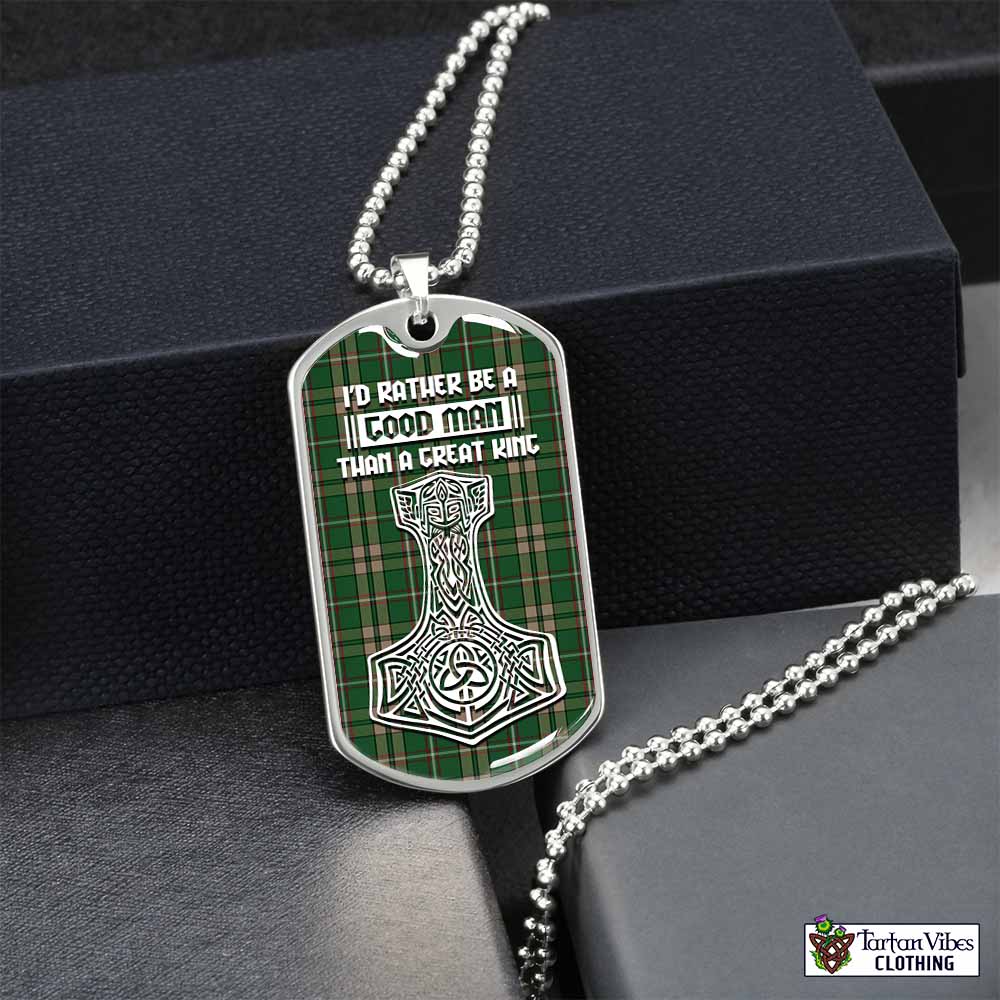 O'Neill (Neill) Tartan Dog Tag Necklace Viking Mjolnir Style Silver No - Tartan Vibes Clothing