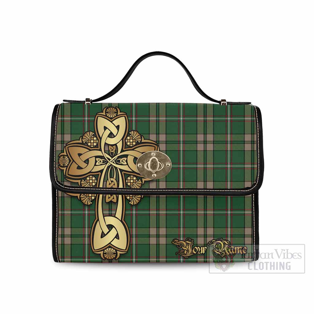 Tartan Vibes Clothing O'Neill (Neil) Tartan Waterproof Canvas Bag Golden Thistle Celtic Cross Style
